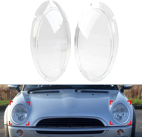 Cndoci37 Car Clear Left & Right Side Headlight Headlamp Shell Cover, Front Lighting Lamp Headlight Assembly Shell for BMW For MINI COOPER R50 R52 R53 2001-2006, Left & Right in Saudi Arabia