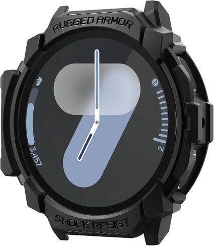 Spigen Rugged Armor مصمم لساعة Samsung Galaxy Watch 7 مقاس 44 ملم، جراب متين من مادة TPU لساعة Galaxy Watch 7 مقاس 44 ملم (2024) - أسود مطفي in Saudi Arabia