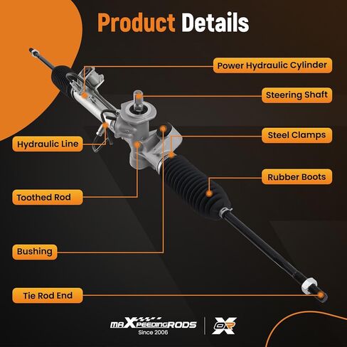 maXpeedingrods Hydraulic Power Steering Rack and Pinion Assembly for Ford Focus 2006-2011, L4 2.0L 2.3L, Replace# 22-2004 6S4Z3504A in Saudi Arabia