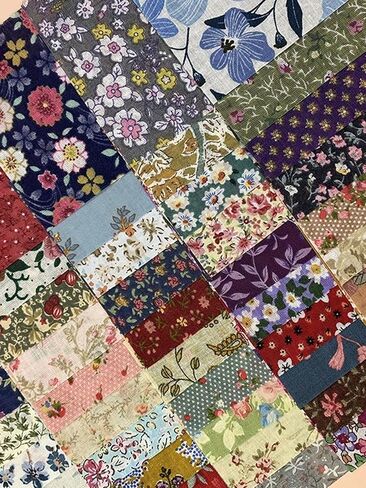 50pcs Dark Fabric Set DIY Patchwork 10x10cm for Handcraft DIY Assorted Colors for Sewing Crafts Clothing Handmade Printing (Multicolored) in Saudi Arabia
