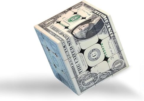 Dollar Bill Speed Cube 3x3 US Currency Design One Dollar Cube Puzzle Toy Smooth Turning Brain Teaser Cube (Hundred Dollar Cube) in Saudi Arabia
