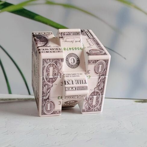 Dollar Bill Speed Cube 3x3 US Currency Design One Dollar Cube Puzzle Toy Smooth Turning Brain Teaser Cube (Hundred Dollar Cube) in Saudi Arabia