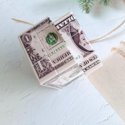 Dollar Bill Speed Cube 3x3 US Currency Design One Dollar Cube Puzzle Toy Smooth Turning Brain Teaser Cube (Hundred Dollar Cube) in Saudi Arabia