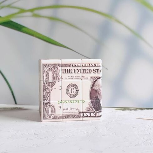 Dollar Bill Speed Cube 3x3 US Currency Design One Dollar Cube Puzzle Toy Smooth Turning Brain Teaser Cube (Hundred Dollar Cube) in Saudi Arabia