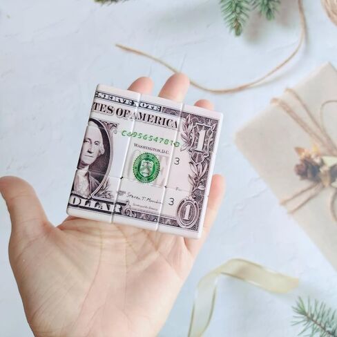 Dollar Bill Speed Cube 3x3 US Currency Design One Dollar Cube Puzzle Toy Smooth Turning Brain Teaser Cube (Hundred Dollar Cube) in Saudi Arabia