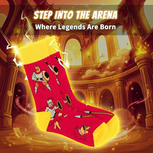 Fantasydice 2 Pairs of Dungeons and Dragons Fantasy Funny Crew Socks for Men Dnd Gifts Mens Socks Gifts Dragon Mimic Paladin Old Ones Novelty dnd Gift Blue Orange Gamer Gifts Size 8-12(EU 41-45) in Kuwait