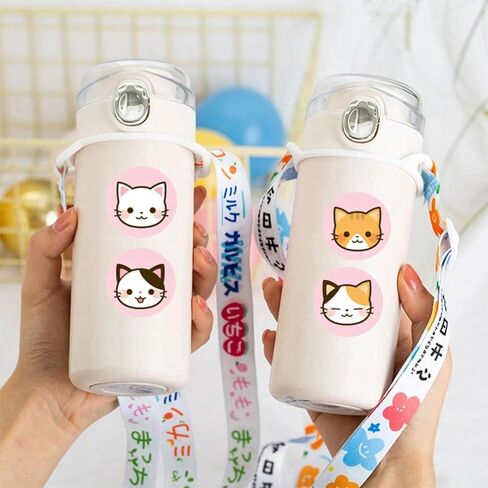 500pcs Stickers Roll Cartoon Stickers for Reward Scrapbooking Cute Cat Sealing Labels 8 Designs Adhesive Decor in Saudi Arabia