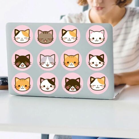 500pcs Stickers Roll Cartoon Stickers for Reward Scrapbooking Cute Cat Sealing Labels 8 Designs Adhesive Decor in Saudi Arabia