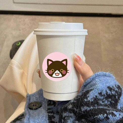 500pcs Stickers Roll Cartoon Stickers for Reward Scrapbooking Cute Cat Sealing Labels 8 Designs Adhesive Decor in Saudi Arabia