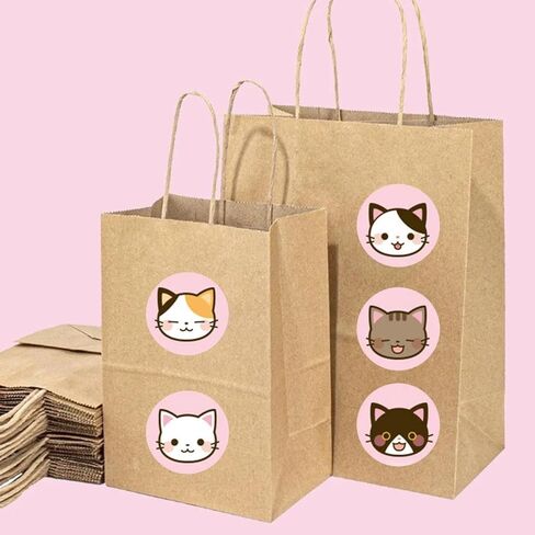 500pcs Stickers Roll Cartoon Stickers for Reward Scrapbooking Cute Cat Sealing Labels 8 Designs Adhesive Decor in Saudi Arabia