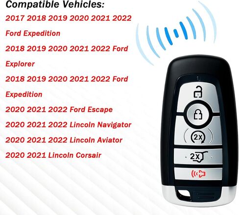 استبدال ذاتي البرمجة لمفتاح القرب الذكي المتوافق مع 2018-2022 F ord Explorer Expedition Edge 2020-2022 Lincoln Navigator Aviator Corsair (FCC:M3N-A2C93142600 5 أزرار) قطعة واحدة in Saudi Arabia