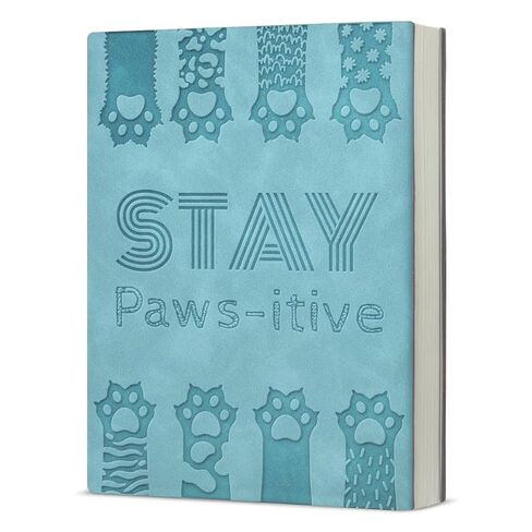 دفتر ملاحظات Funny Stay Pawsitive هدية تشجيعية إيجابية لمحبي القطط - مجلة ملهمة - أخضر داكن in Saudi Arabia