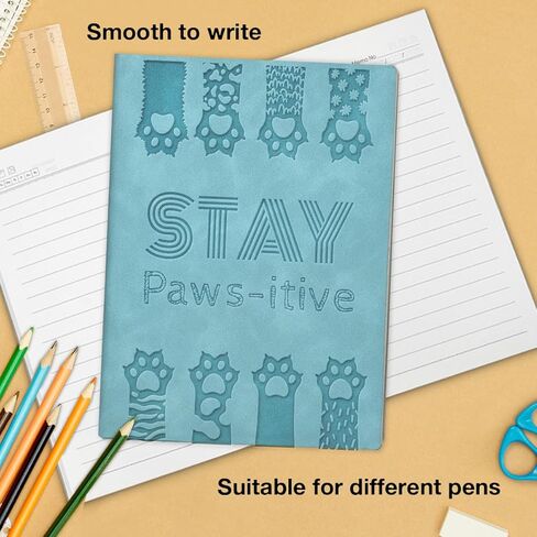 دفتر ملاحظات Funny Stay Pawsitive هدية تشجيعية إيجابية لمحبي القطط - مجلة ملهمة - أخضر داكن in Saudi Arabia