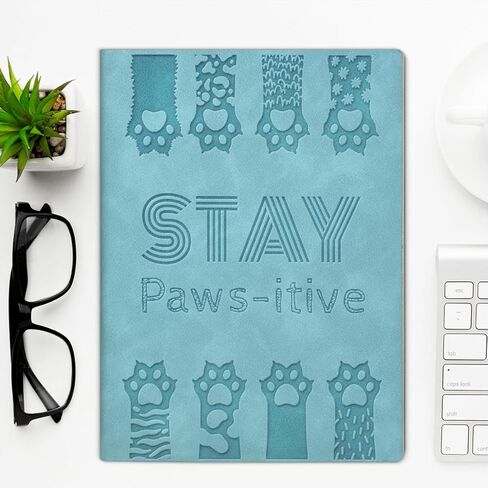 دفتر ملاحظات Funny Stay Pawsitive هدية تشجيعية إيجابية لمحبي القطط - مجلة ملهمة - أخضر داكن in Saudi Arabia