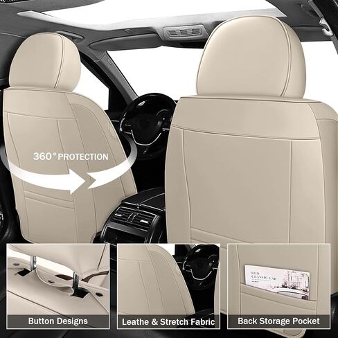 أغطية المقاعد الأمامية لسيارة Toyota RAV4 1999-2025، واقي مقعد السيارة من جلد البولي يوريثان، أغطية مقاعد الدلو، وسائد مقعد السيارة المقاومة للماء، ملحقات داخلية أنيقة للسيارات مع جيوب تخزين (أسود/بني، مقعدين) in Saudi Arabia