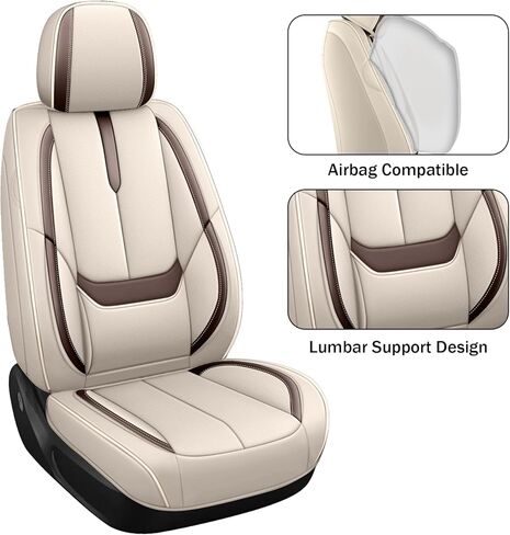 أغطية المقاعد الأمامية لسيارة Toyota RAV4 1999-2025، واقي مقعد السيارة من جلد البولي يوريثان، أغطية مقاعد الدلو، وسائد مقعد السيارة المقاومة للماء، ملحقات داخلية أنيقة للسيارات مع جيوب تخزين (أسود/بني، مقعدين) in Saudi Arabia