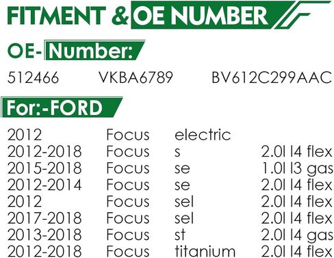 مجموعة من 2 محمل العجلة الخلفية ومجموعة المحور مع ABS و5 عروة مناسبة لـ: -Ford Focus 2015 2016 2017 2018 مناسبة للتركيز 15 16 17 18 1.0L 2.0L استبدال OE# 512466 VKBA6789 BV612C299AAC in Saudi Arabia