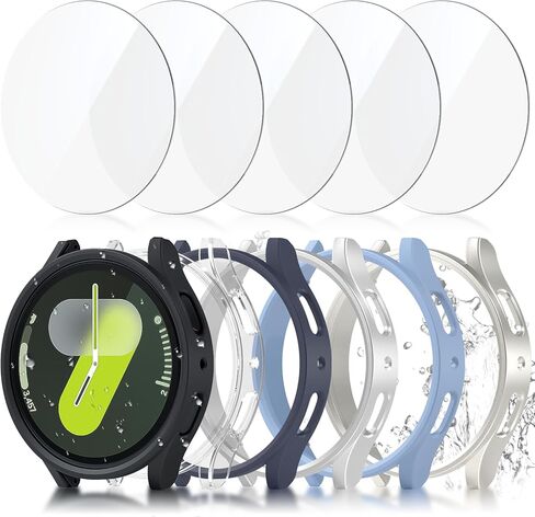 JZK Galaxy Watch 7 40mm Screen Protector-[6+6] Pack Protective case+Tempered Glass Screen Protector Full Coverage Hard PC Protective Cover HD Thin Cover for Samsung Galaxy Watch 7 40mm Accessories in Saudi Arabia