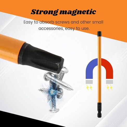 13-Piece Long Torx Bit Set, 6-Inch T6-T40 Magnetic S-2 Steel 1/4" Hex Shank Security Tamper Proof Star Bit Set for Power Screwdriver Drill Impact Driver, With Magnetic Holder(SIZE:150mm) in Kuwait