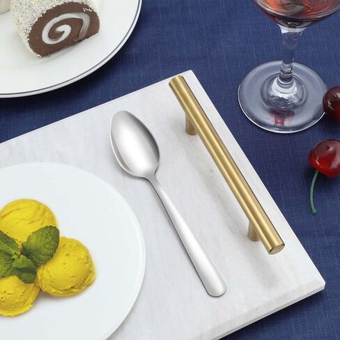 مجموعة ملاعق العشاء مكونة من 36 قطعة، ملاعق فضية من الفولاذ المقاوم للصدأ مقاس 6.7 بوصة، ملاعق حلوى متينة، ملعقة طاولة تستخدم للمنزل والمطبخ والمطعم - مرآة مصقولة، آمنة للاستخدام في غسالة الأطباق in Kuwait