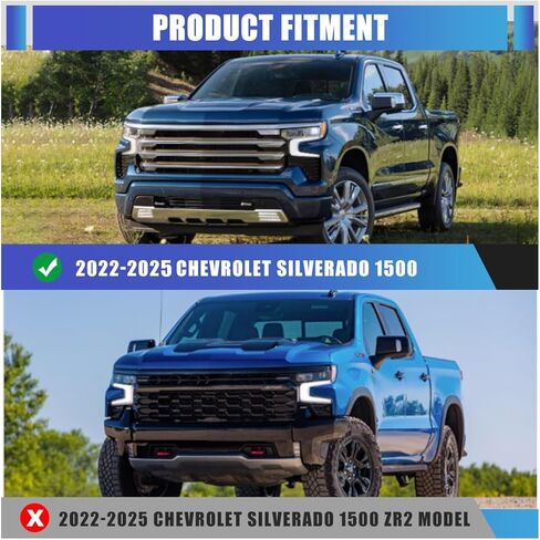 المصد الأمامي من Nixon Offroad Chevy لـ 2022-2025 Chevy شيفروليه سيلفرادو 1500 (باستثناء موديلات ZR2/LTD)، المصد الأمامي مع قضيب الثور/ 2 مصباح LED، مع وحدة ACC/مستشعرات وقوف السيارات OEM/خطاف سحب المصنع in Kuwait