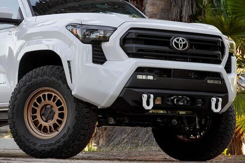 DV8 Centric Front Bumper for 2024 Toyota Tacoma | One 20-Inch Single Row Light Bar & Two 3-Inch Pod Light Mounts | Integrated Standard Winch & D-Ring Mounts | Micro-Texture Black Powder Coat Finish in Saudi Arabia