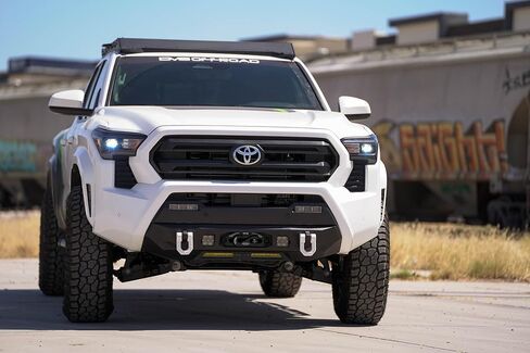 DV8 Centric Front Bumper for 2024 Toyota Tacoma | One 20-Inch Single Row Light Bar & Two 3-Inch Pod Light Mounts | Integrated Standard Winch & D-Ring Mounts | Micro-Texture Black Powder Coat Finish in Saudi Arabia