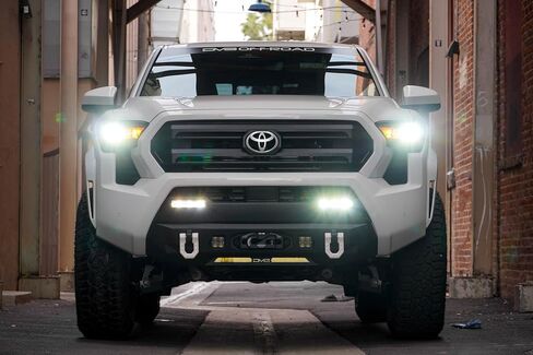 DV8 Centric Front Bumper for 2024 Toyota Tacoma | One 20-Inch Single Row Light Bar & Two 3-Inch Pod Light Mounts | Integrated Standard Winch & D-Ring Mounts | Micro-Texture Black Powder Coat Finish in Saudi Arabia