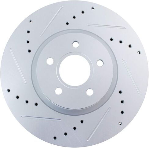 Front Brake Rotors Set Premium G-Coated 2 Piece Slotted X Drilled Compatible with 13-19 Ford Escape 13-16 Focus 14-17 Transit Connect 18-19 Lincoln MKC 06-13 Volvo C70 04-11 S40 04 V40 05-11 V50 in Saudi Arabia