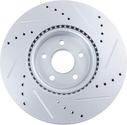 Front Brake Rotors Set Premium G-Coated 2 Piece Slotted X Drilled Compatible with 13-19 Ford Escape 13-16 Focus 14-17 Transit Connect 18-19 Lincoln MKC 06-13 Volvo C70 04-11 S40 04 V40 05-11 V50 in Saudi Arabia