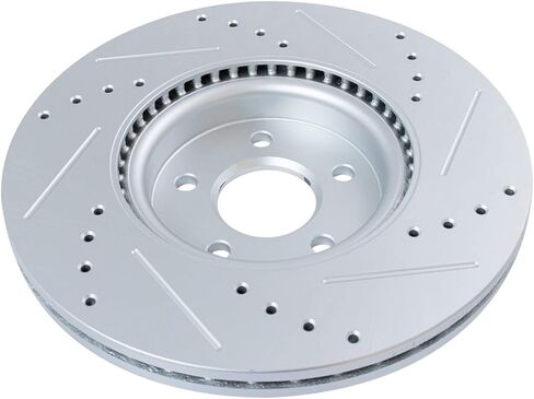 Front Brake Rotors Set Premium G-Coated 2 Piece Slotted X Drilled Compatible with 13-19 Ford Escape 13-16 Focus 14-17 Transit Connect 18-19 Lincoln MKC 06-13 Volvo C70 04-11 S40 04 V40 05-11 V50 in Saudi Arabia