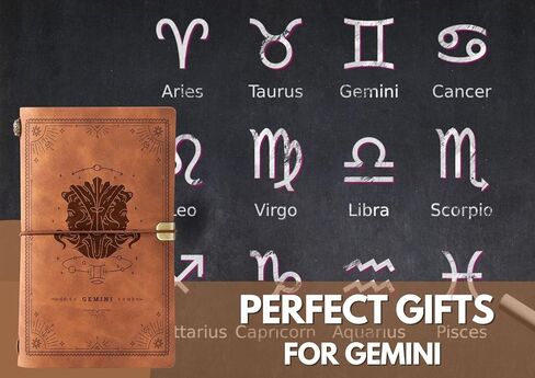 InnoBeta Gemini Gifts, Journal Notebook with Pen, Refillable Sketchbook, Travel Diary, Lined Planner, 7x5 Inches, Brown in Saudi Arabia
