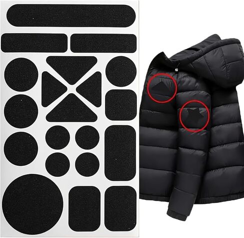1 Black Self Adhesive Clothing Patch - General Purpose Down Coat & Clothes Repair Patch for Easy No-Smash Repair in Saudi Arabia