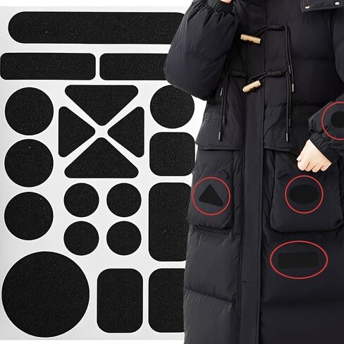 1 Black Self Adhesive Clothing Patch - General Purpose Down Coat & Clothes Repair Patch for Easy No-Smash Repair in Saudi Arabia