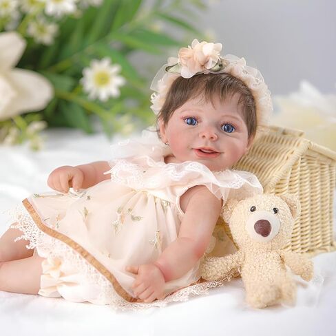 Realistic Reborn Baby Dolls-20Inch Cute Smiling Reborn Baby Doll (Vinyl) with Accessories for Age 3+ Years Old Gift and Collectible in Saudi Arabia