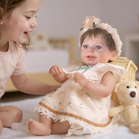 Realistic Reborn Baby Dolls-20Inch Cute Smiling Reborn Baby Doll (Vinyl) with Accessories for Age 3+ Years Old Gift and Collectible in Saudi Arabia