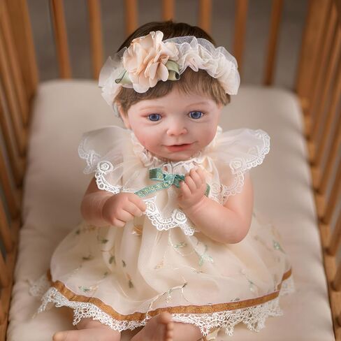 Realistic Reborn Baby Dolls-20Inch Cute Smiling Reborn Baby Doll (Vinyl) with Accessories for Age 3+ Years Old Gift and Collectible in Saudi Arabia