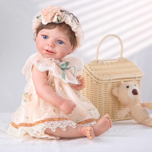 Realistic Reborn Baby Dolls-20Inch Cute Smiling Reborn Baby Doll (Vinyl) with Accessories for Age 3+ Years Old Gift and Collectible in Saudi Arabia