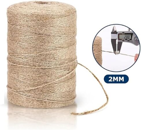 656 Feet Natural Jute Twine String, Versatile Bulk Hemp Jute Rope Cord for DIY Crafts, Gardening, Gift Wrapping, Arts & Crafts, Wedding Decor, Packing Material Burlap Ribbon, Christmas Magic in Saudi Arabia