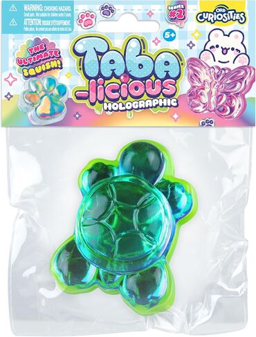 ORB Tabalicious Holographic TABA Squishy Turtle Toy - Cute Sticky Turtle TABA Animal Squishies with Holographic Surface - Fun Squishy Stress Ball Toys - Kawaii Sensory Fidget Toys for Kids and Adults in Kuwait