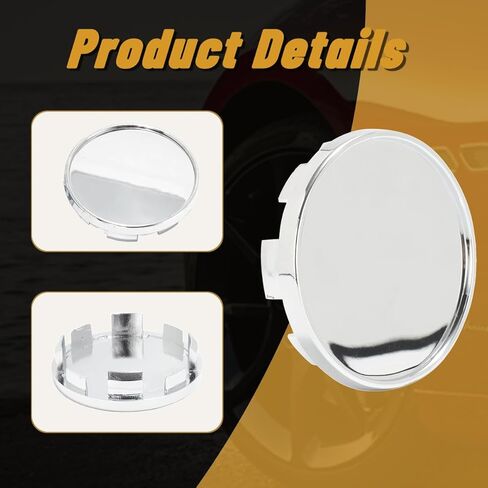 4Pcs 2.6in / 66mm Car Wheel Center Caps for 2016-2017 Jetta 2016-2017 Passat 2016-2017 Tiguan​ 3B7601171 3BD601171 Chrome Outer 2.6 in, Inner 2.38 in Snap-On Hub Caps in Saudi Arabia