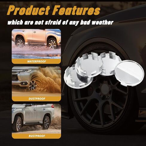 4Pcs 2.6in / 66mm Car Wheel Center Caps for 2016-2017 Jetta 2016-2017 Passat 2016-2017 Tiguan​ 3B7601171 3BD601171 Chrome Outer 2.6 in, Inner 2.38 in Snap-On Hub Caps in Saudi Arabia