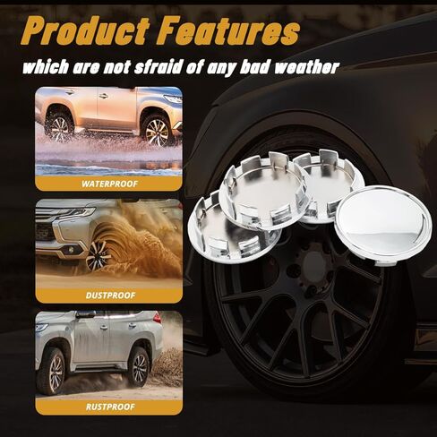 4Pcs 2.6in / 66mm Car Wheel Center Caps for 2016-2017 Jetta 2016-2017 Passat 2016-2017 Tiguan​ 3B7601171 3BD601171 Chrome Outer 2.6 in, Inner 2.38 in Snap-On Hub Caps in Saudi Arabia