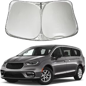 Car Windshield Sun Shade Sunshade Compatible with Chrysler Pacifica 2026 2025 2024-2017 Dodge Grand Caravan 2011-2020 Minivan Accessories, Foldable Car Front Window Sun Shield Visor in Saudi Arabia