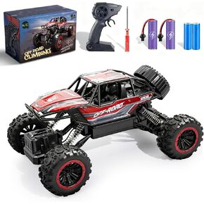 1:12 Large RC Monster Truck for Boys 8-12 with 2 Remote Batteries, 12 MPH Off-Road Remote Control Truck with Light, RC Car Toy Gift for Kids 8-12, 2 Rechargeable Car Batteries in Saudi Arabia