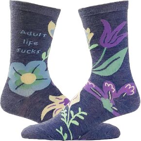 Crazy Dog T-Shirts Women's Swearing Helps Socks Funny Curse Word Naughty Sarcastic Flowers Footwear in Kuwait