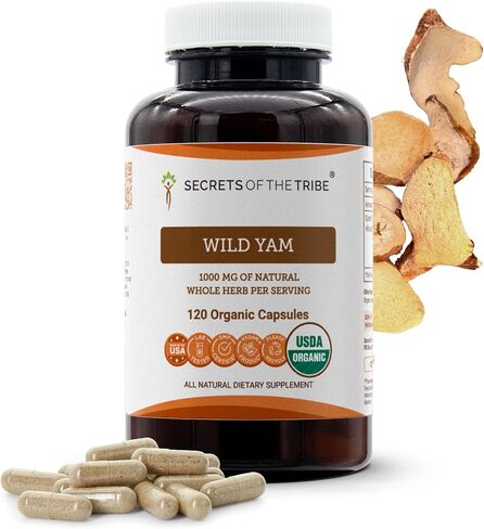 Secrets of the Tribe Wild Yam Capsules 1200 mg Responsibly farmed USDA Organic Wild Yam (Dioscorea Villosa) Dried Root, Hormone Support Supplement (2x120 Capsules) in Saudi Arabia