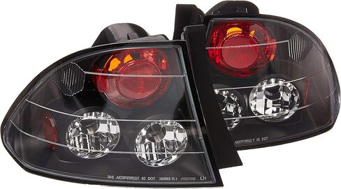 SPEC-D TUNING Black Housing Clear Lens Tail Lights Compatible with 2006-2011 Honda Civic Sedan 4 Door, Left + Right Pair Assembly in Saudi Arabia