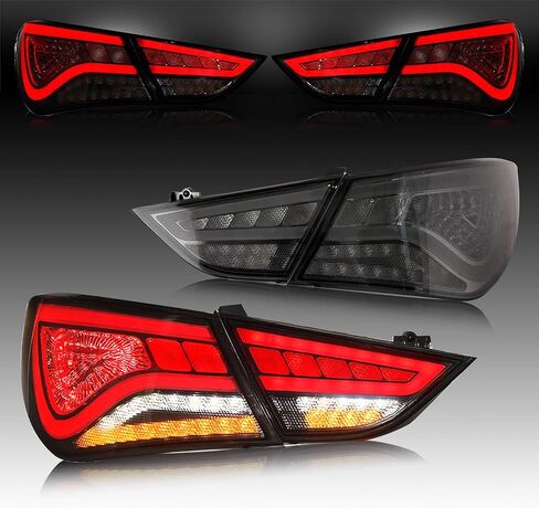 VLAND LED Smoked Taillights Compatible for Hyundai Sonata 6th Gen Sedan 2011 2012 2013 2014, W/Dynamic Running, Sequential Turn Singal lamp, Brake light, Reverse Lights Comprehensive Function, SET in Saudi Arabia