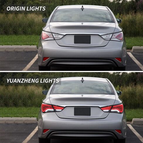 VLAND LED Smoked Taillights Compatible for Hyundai Sonata 6th Gen Sedan 2011 2012 2013 2014, W/Dynamic Running, Sequential Turn Singal lamp, Brake light, Reverse Lights Comprehensive Function, SET in Saudi Arabia